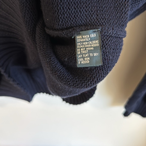 Polo by Ralph Lauren Navy Blue Cotton crewneck sweater, Size XXL, Very Good Cond - Picture 4 of 4